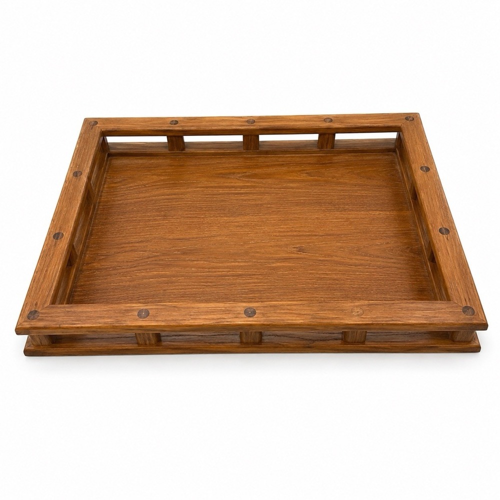 Vintage Dansk JHQ Teak Serving Tray 18x13.75 Railed Jens Quistgaard MCM Thailand